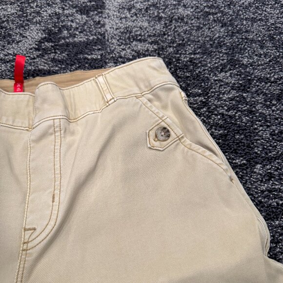 SPANX Stretch Twill Pull-On Cropped Wide-leg Pant  (Khaki, M) - Picture 3 of 6